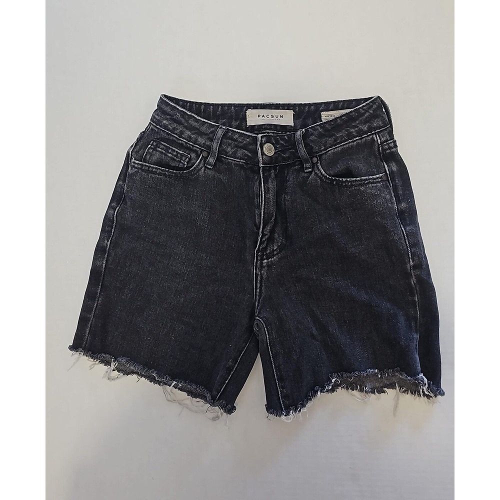 Pacsun Shorts Womens 22 Black‎ Mom Cut Off Altered Dark Wash Denim